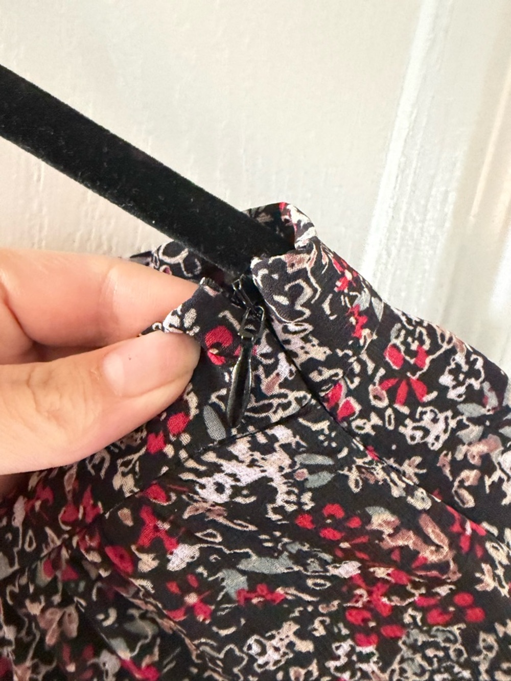 Women's Floral Tiered Free People Skirt in Black and Red Zuma - Picture 5 of 6